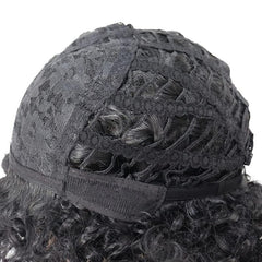 35 56 Cm Afro Curly Kinky Hair Wigs Side Bangs Synthetic Fiber Kinky Wigs