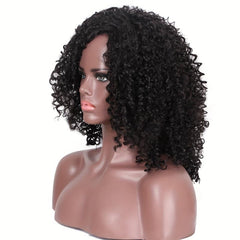 35 56 Cm Afro Curly Kinky Hair Wigs Side Bangs Synthetic Fiber Kinky Wigs