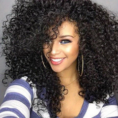 35 56 Cm Afro Curly Kinky Hair Wigs Side Bangs Synthetic Fiber Kinky Wigs