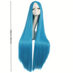 Long Straight Synthetic Wig Heat Resistant For Halloween Cosplay