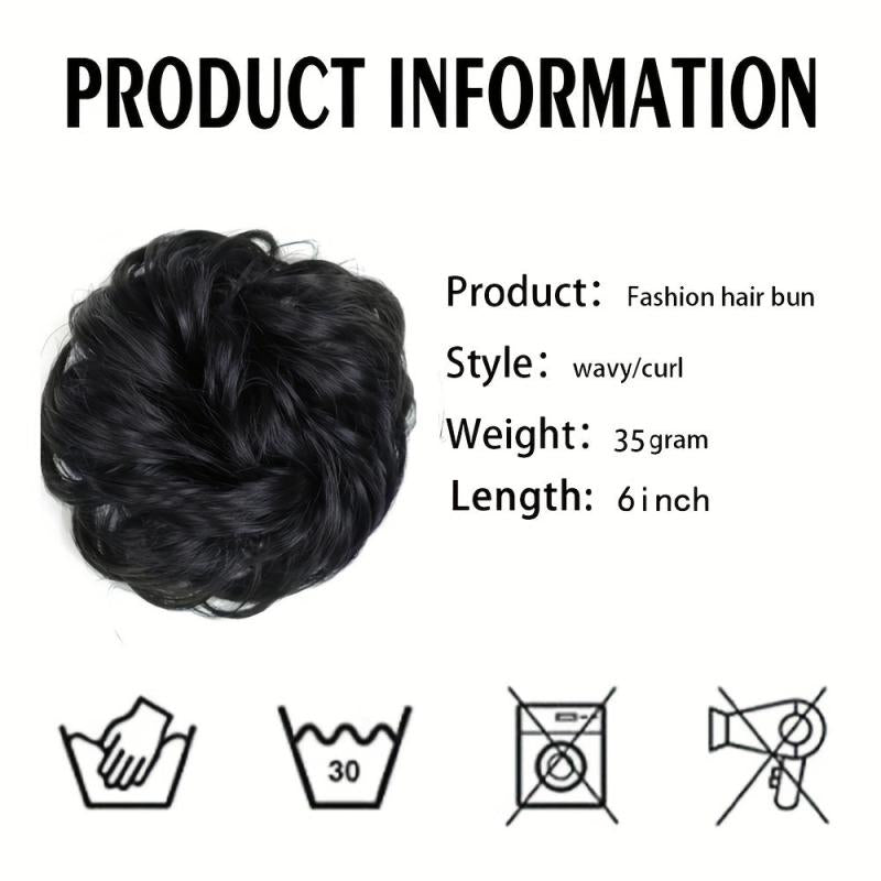 Wavy Curly Messy Bun Hair Piece Scrunchie Chignon Ponytail Extension