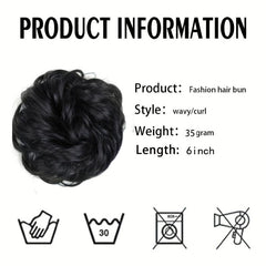 Wavy Curly Messy Bun Hair Piece Scrunchie Chignon Ponytail Extension