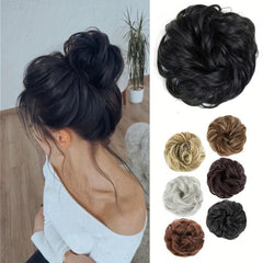 Wavy Curly Messy Bun Hair Piece Scrunchie Chignon Ponytail Extension