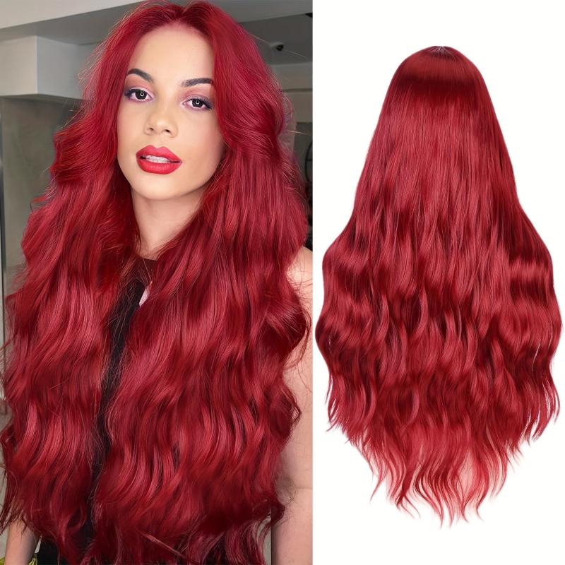 12 Cm Long Blonde Wavy Synthetic Wig Middle Part Natural Blonde Wig