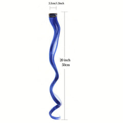 5Pcs Colored Hair Extensions Party Highlights Clip In Synthetic Streak