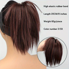Messy Hair Buns Short Ponytail Synthetic Hair Extensions