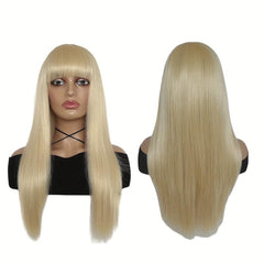 Blonde Long Curly Wig Synthetic Wig With Bangs Movie Cosplay Wig