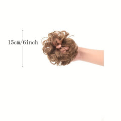 Curly Wavy Hairpieces for Women Messy Hair Bun Elastic Hair Bands