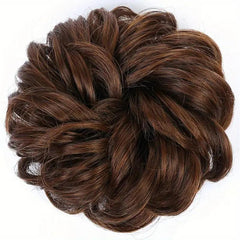 Curly Wavy Hairpieces for Women Messy Hair Bun Elastic Hair Bands