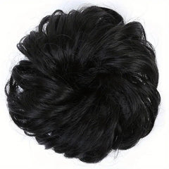 Curly Wavy Hairpieces for Women Messy Hair Bun Elastic Hair Bands