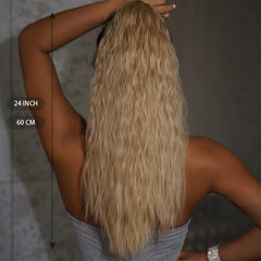 Light Brown Curly Ponytail Extensions Claw Clip Synthetic for Women