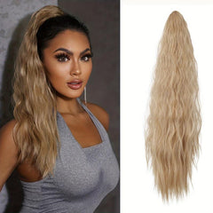 Light Brown Curly Ponytail Extensions Claw Clip Synthetic for Women