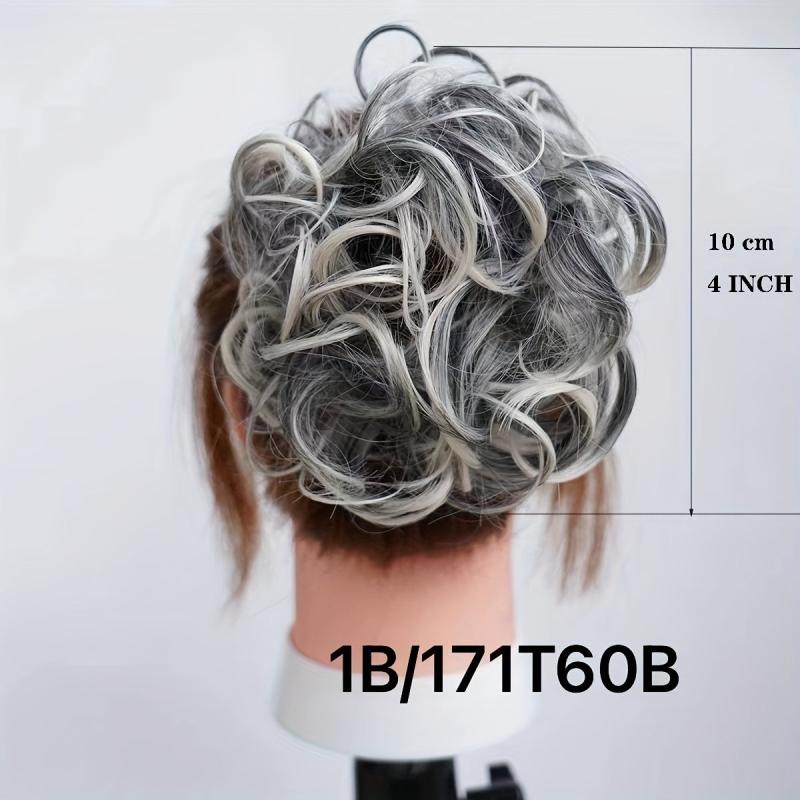 Messy Donut Hair Buns Updo Chignon With Rubber Band