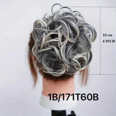 Messy Donut Hair Buns Updo Chignon With Rubber Band