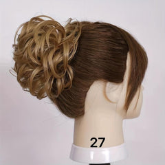Messy Donut Hair Buns Updo Chignon With Rubber Band