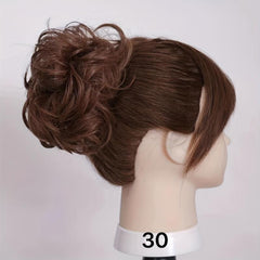 Messy Donut Hair Buns Updo Chignon With Rubber Band