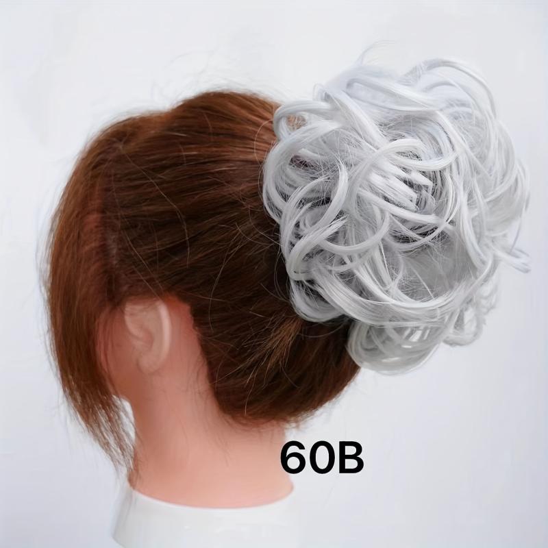 Messy Donut Hair Buns Updo Chignon With Rubber Band
