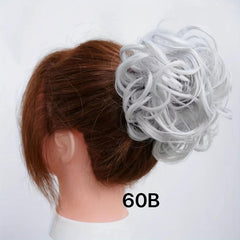 Messy Donut Hair Buns Updo Chignon With Rubber Band
