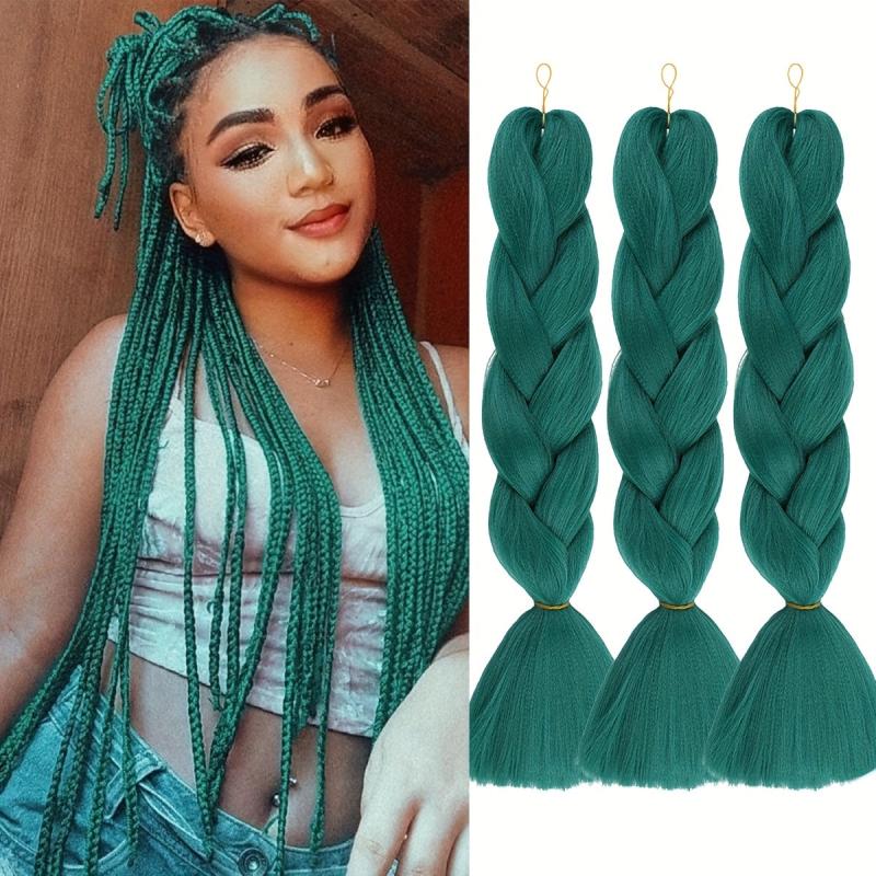 3pcs Colorful Jumbo Braid Hair Extensions DIY Crochet Box Braiding Extensions