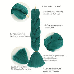 3pcs Colorful Jumbo Braid Hair Extensions DIY Crochet Box Braiding Extensions