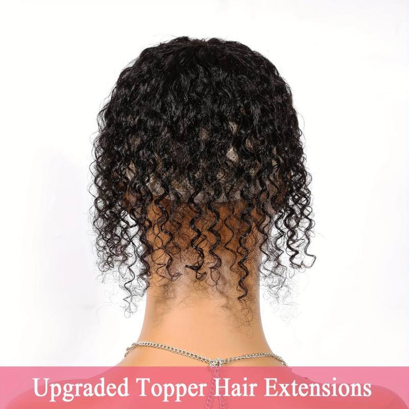 Curly Hair Topper Human Hair Clip In Extensions Natural Daily Use