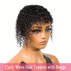 Curly Hair Topper Human Hair Clip In Extensions Natural Daily Use