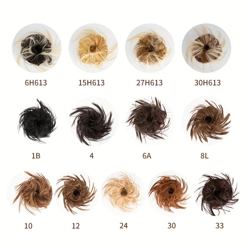 Tousled Updo Messy Hair Bun Scrunchie Fluffy Hair Extensions