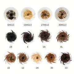 Tousled Updo Messy Hair Bun Scrunchie Fluffy Hair Extensions