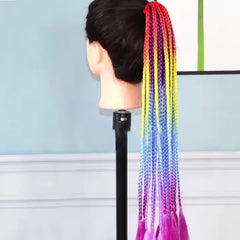 Rainbow Wig Braid Hair Pieces For Women