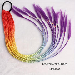 Rainbow Wig Braid Hair Pieces For Women