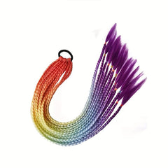 Rainbow Wig Braid Hair Pieces For Women