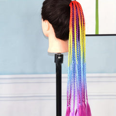 Rainbow Wig Braid Hair Pieces For Women