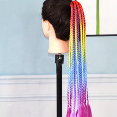 Rainbow Wig Braid Hair Pieces For Women
