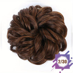Messy Donut Hair Buns Updo Chignon Elastic Hair Rope Extensions Daily Use