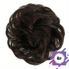 Messy Donut Hair Buns Updo Chignon Elastic Hair Rope Extensions Daily Use