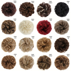 Messy Donut Hair Buns Updo Chignon Elastic Hair Rope Extensions Daily Use