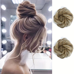 Messy Donut Hair Buns Updo Chignon Elastic Hair Rope Extensions Daily Use