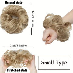 Messy Donut Hair Buns Updo Chignon Elastic Hair Rope Extensions Daily Use