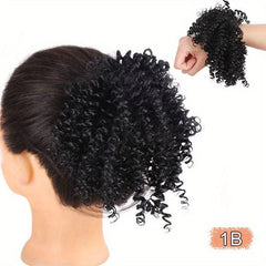 Afro Curly Bun Hair Extension Messy Bun Wig