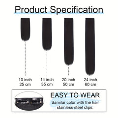 Clip In Straight Hair Extensions Synthetic Fiber Hair Extensions for Women