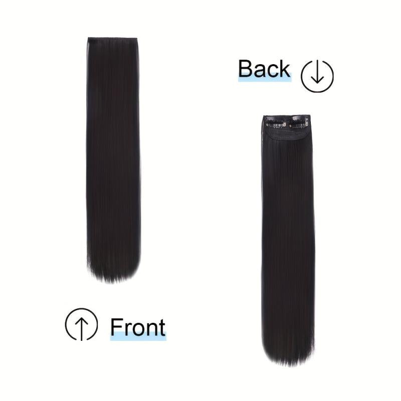 Clip In Straight Hair Extensions Synthetic Fiber Hair Extensions for Women
