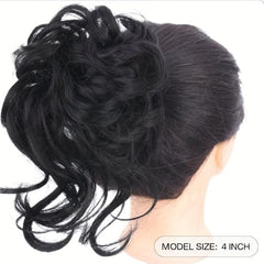 Wavy Curly Messy Bun Hair Claw Clip Updo Hairpiece
