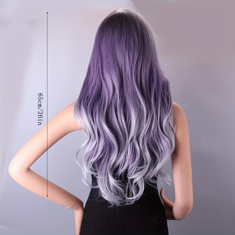 Ombre Long Curly Wavy Wig Synthetic Wig Heat Resistant