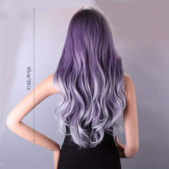 Ombre Long Curly Wavy Wig Synthetic Wig Heat Resistant