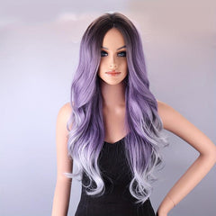 Ombre Long Curly Wavy Wig Synthetic Wig Heat Resistant