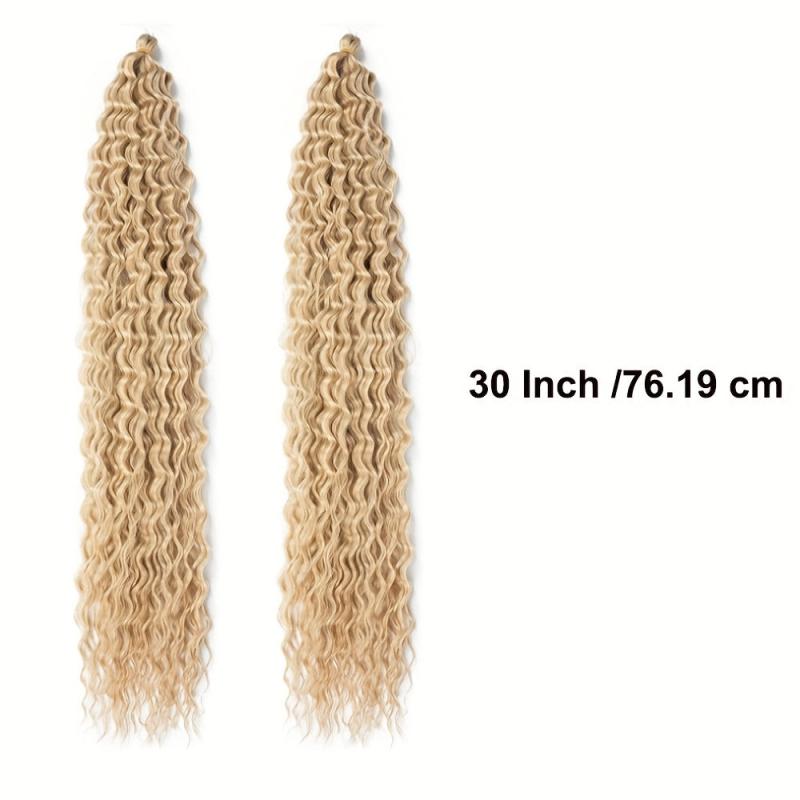 Long Curly Crochet Hair Blonde Wavy Deep Wave 1 Pack