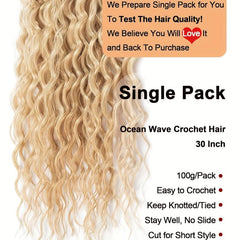 Long Curly Crochet Hair Blonde Wavy Deep Wave 1 Pack