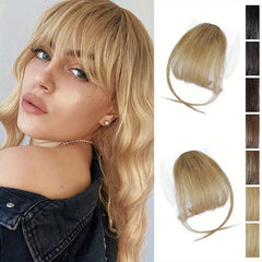 100% Human Hair Bangs Clip In Wispy Fringe for Women