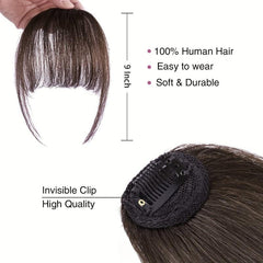 100% Human Hair Bangs Clip In Wispy Fringe for Women
