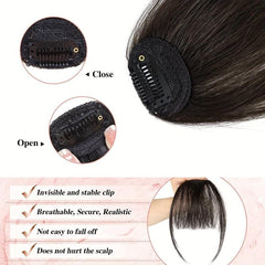 100% Human Hair Bangs Clip In Wispy Fringe for Women